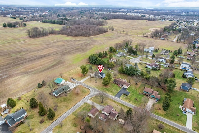 aerial view featuring a rural view