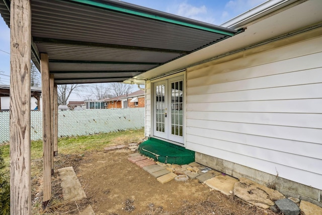 view of patio / terrace featuring french doors