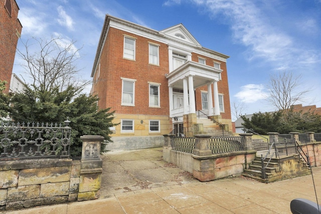 view of greek revival inspired property