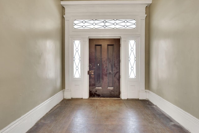 entrance foyer with hardwood / wood-style flooring