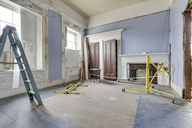 miscellaneous room with a fireplace