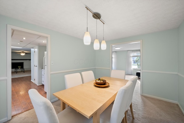 view of carpeted dining room