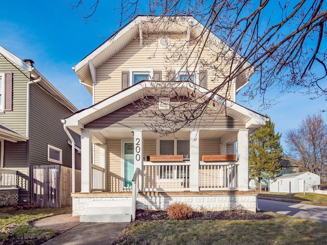 view of front of home with covered porch