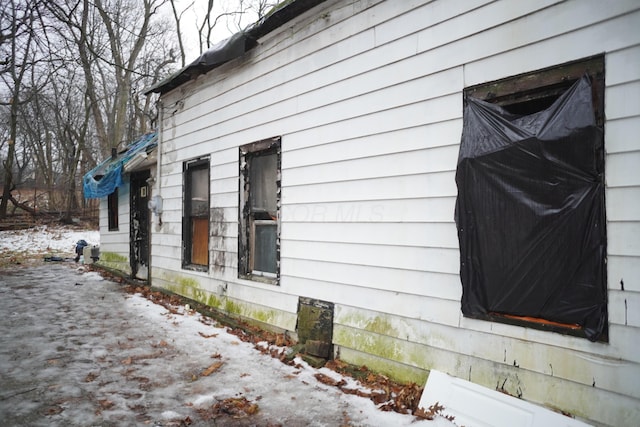 view of snowy exterior