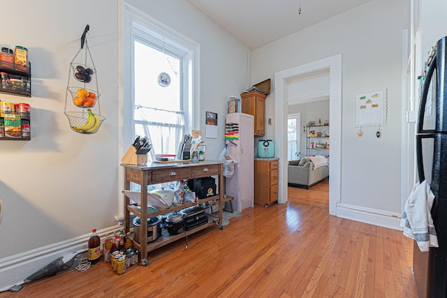 hall featuring light hardwood / wood-style flooring and plenty of natural light