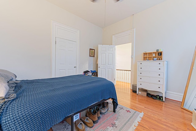 bedroom featuring hardwood / wood-style flooring