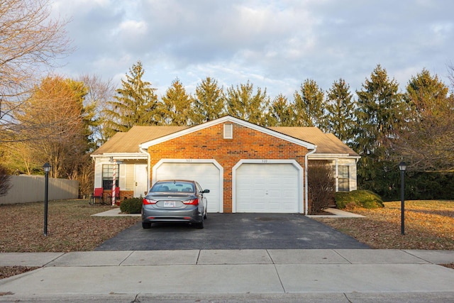 view of front facade with a garage