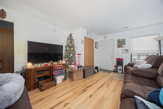 living room featuring hardwood / wood-style flooring