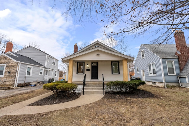 bungalow-style home with a porch