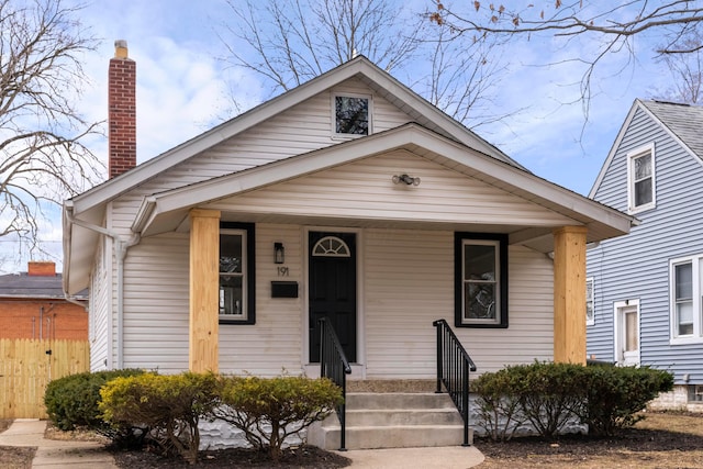 bungalow featuring a porch