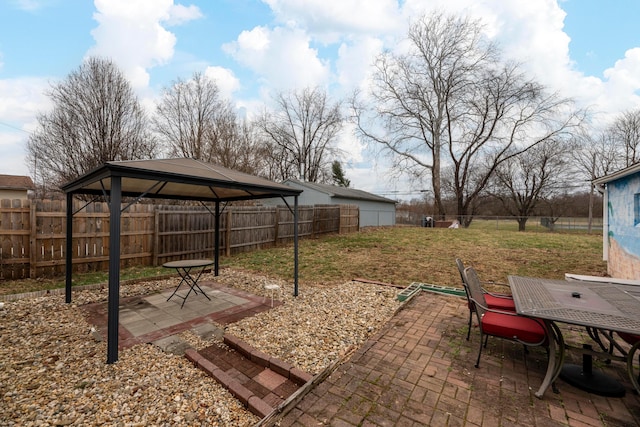 view of patio with a gazebo