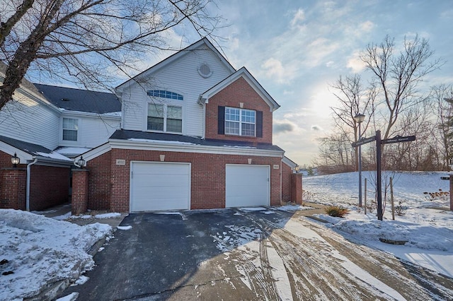 view of property featuring a garage