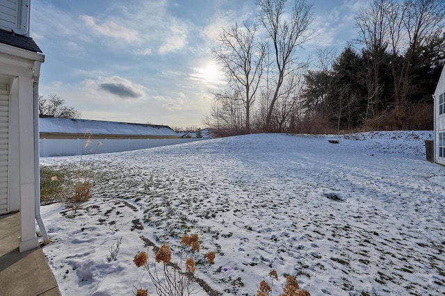 view of snowy yard