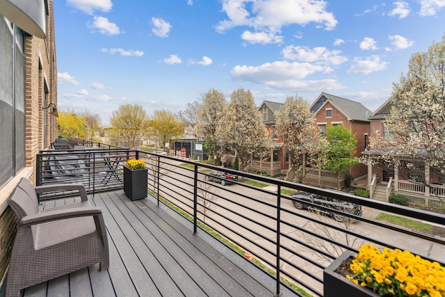 balcony with a residential view