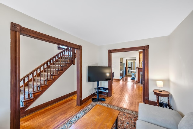 living room featuring hardwood / wood-style floors