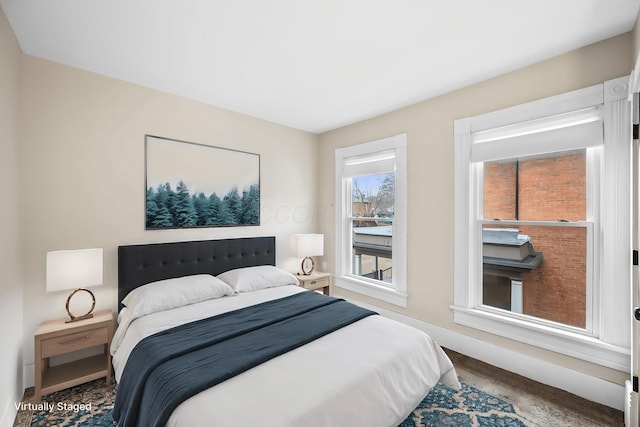 view of carpeted bedroom