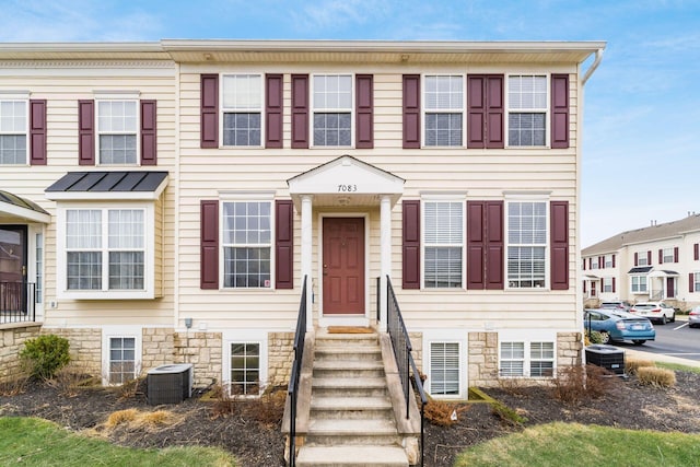 view of front of home featuring central AC