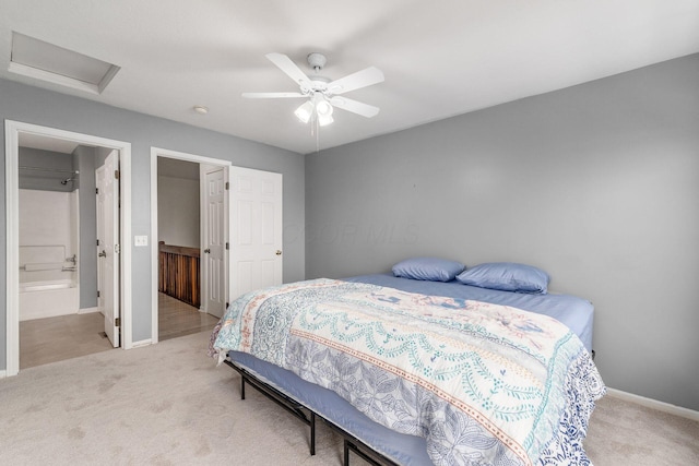 7083 Gallant Fox Dr Unit 4, New Albany, OH 43054 - bedroom featuring attic access, light colored carpet, and baseboards