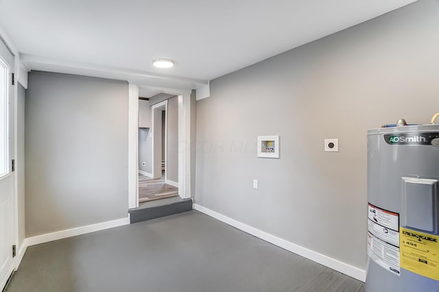 basement with water heater