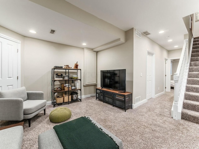 view of carpeted living room