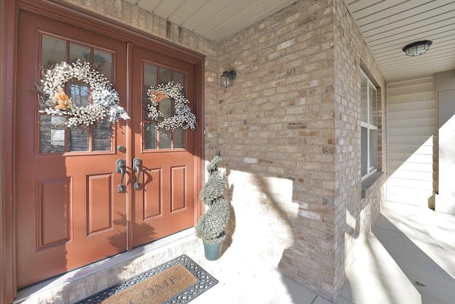 view of exterior entry with french doors