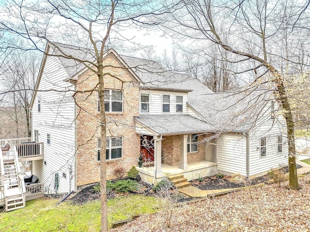 view of front of home featuring a deck