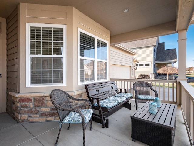 balcony with covered porch