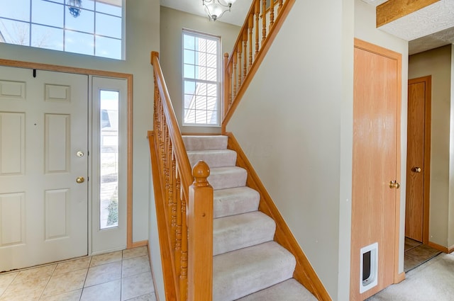 view of tiled foyer entrance