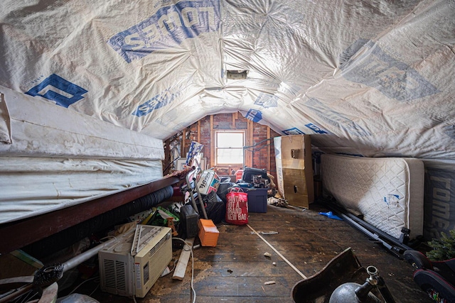 view of unfinished attic