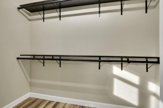 spacious closet featuring hardwood / wood-style flooring