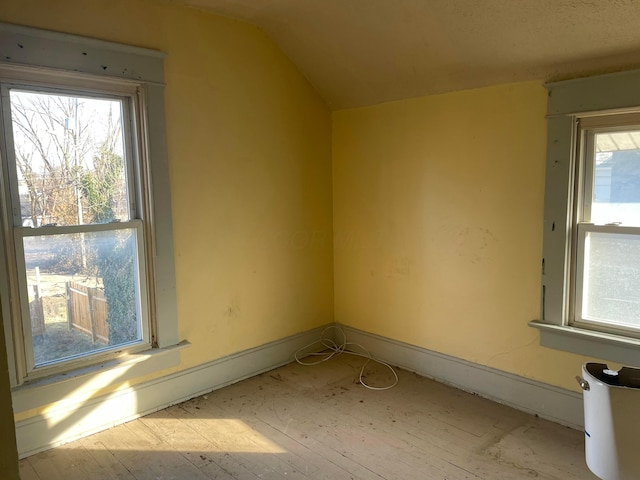 interior space featuring vaulted ceiling