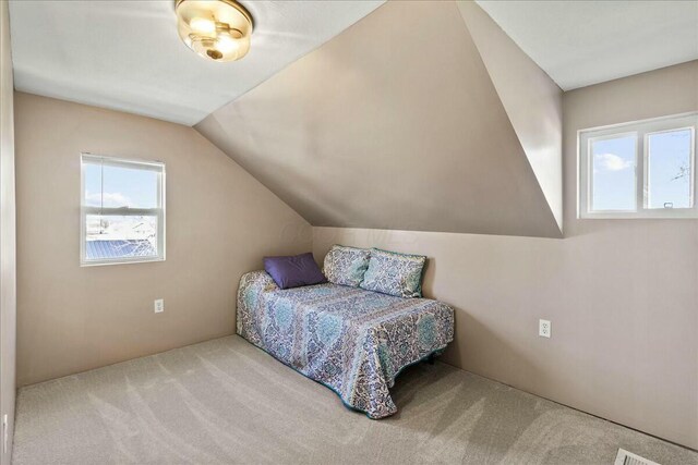 8899 Walnut St, Lakeview, OH 43331 - bedroom with vaulted ceiling and light colored carpet