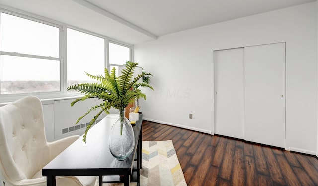 office featuring dark hardwood / wood-style floors