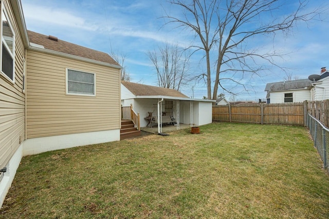 view of yard with a patio area