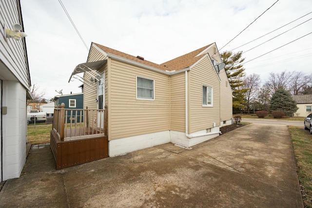 view of home's exterior with a patio area