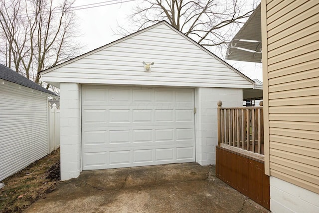 view of garage