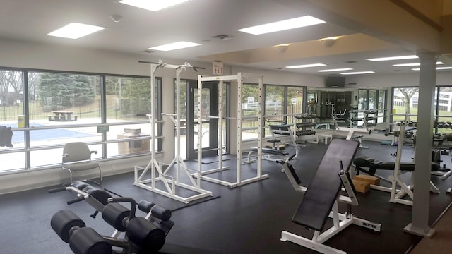 workout area with plenty of natural light