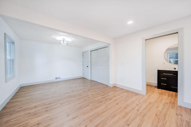 empty room featuring light wood-type flooring