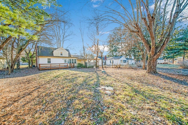 view of yard featuring a deck