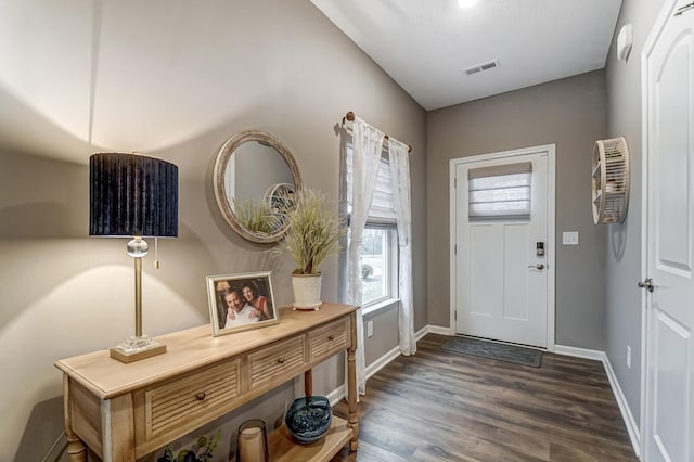 entryway featuring dark hardwood / wood-style floors