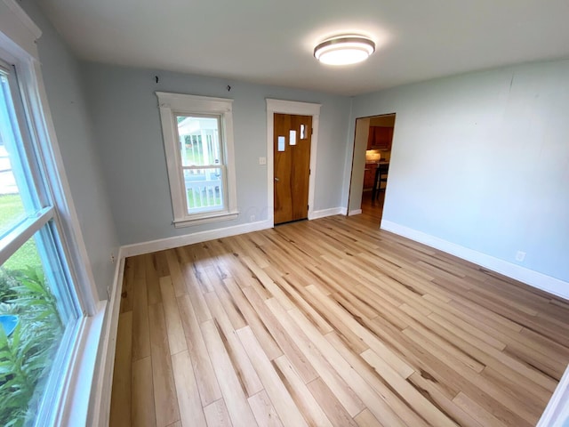 unfurnished room featuring light hardwood / wood-style floors