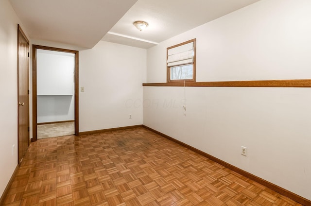 empty room featuring light parquet floors