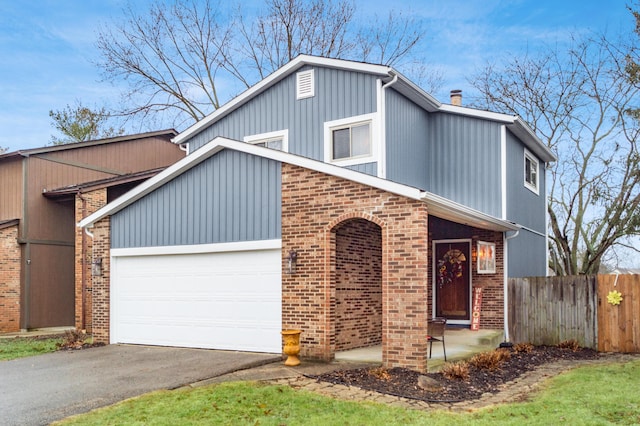 view of front of house featuring a garage