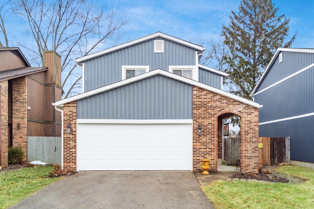 view of front property with a garage