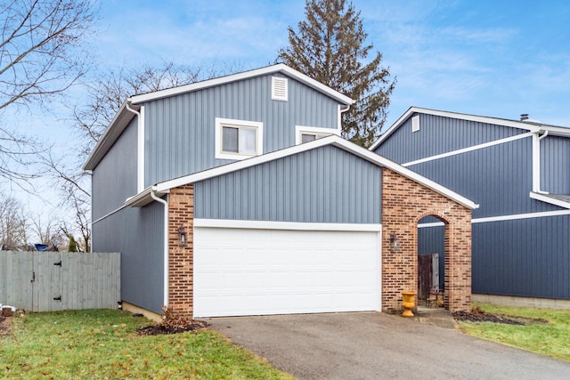 view of property featuring a garage