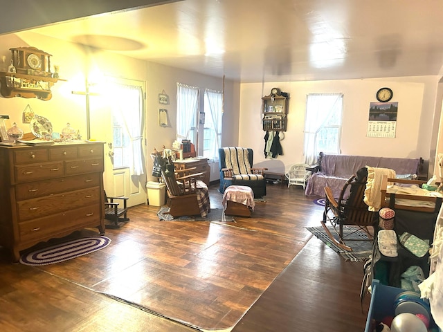 interior space featuring dark hardwood / wood-style floors