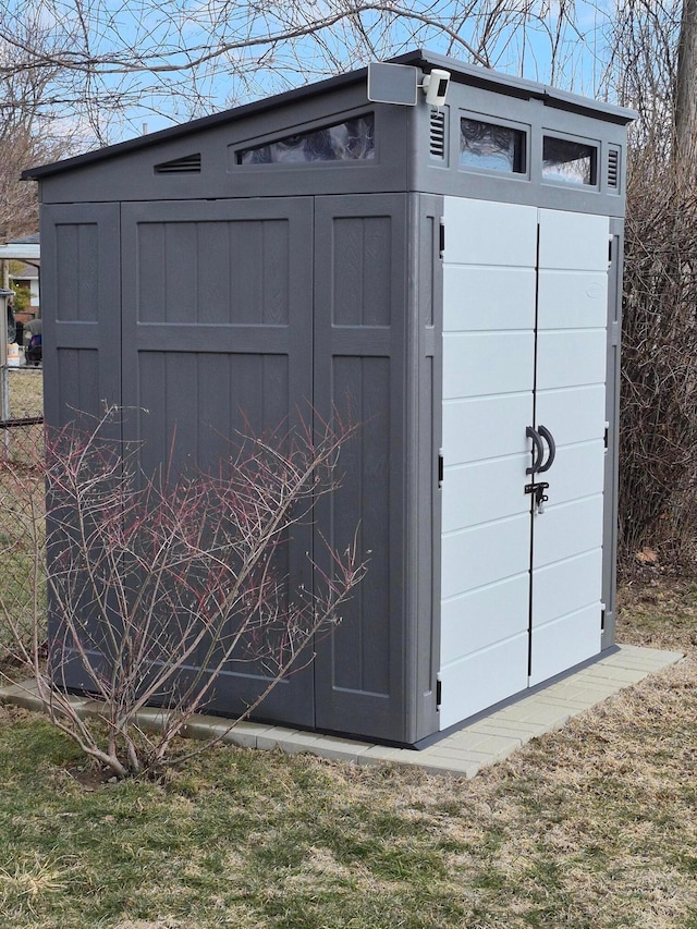 view of shed