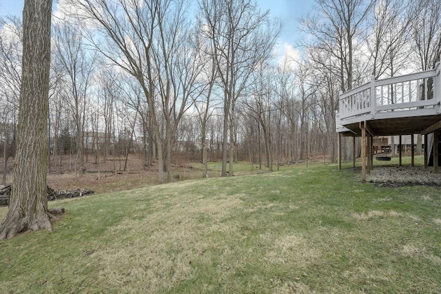 view of yard featuring a deck