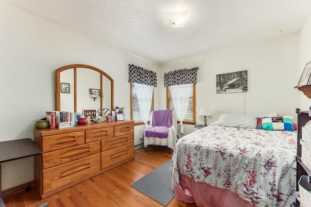 bedroom featuring light hardwood / wood-style flooring