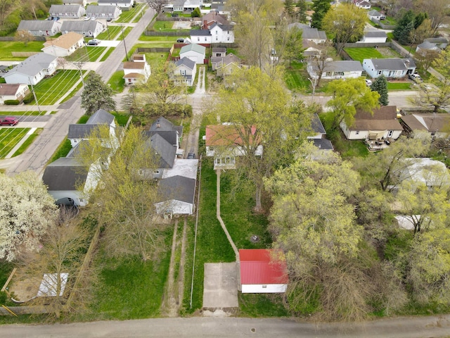 birds eye view of property with a residential view